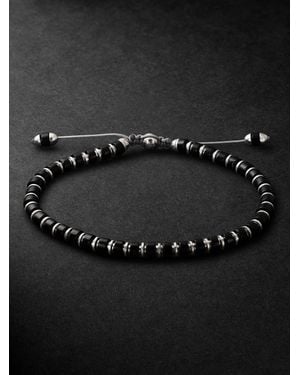 MAOR Sapet Sterling, Onyx And Cord Bracelet - Black