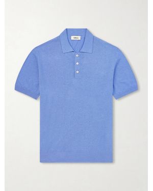 Altea Linen And Cotton-blend Polo Shirt - Blue