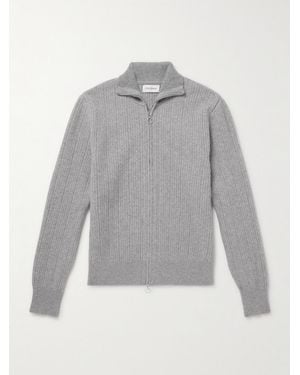 Oliver Spencer Kilbridge Ribbed Wool Zip-Up Cardigan - Grey
