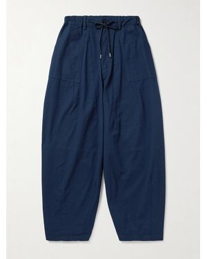 FRIZMWORKS Balloon Barrel-Hose aus Baumwoll-Twill mit Kordelzugbund - Blau