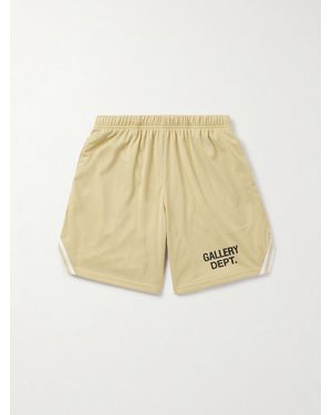 GALLERY DEPT. Venice Court Wide-leg Logo-print Webbing-trimmed Mesh Shorts - Natural