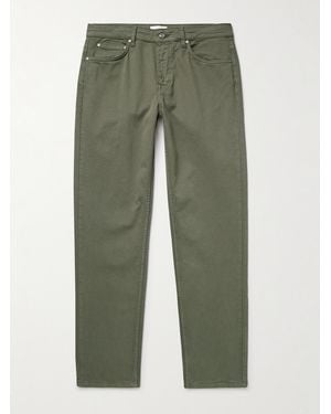 NN07 Tony 1923 Slim-Fit Garment-Dyed Organic Cotton-Blend Twill Trousers - Green