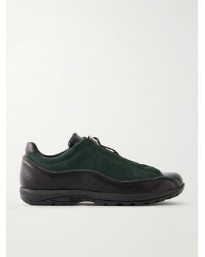 Diemme Licata Leather-Trimmed Suede Trainers - Black