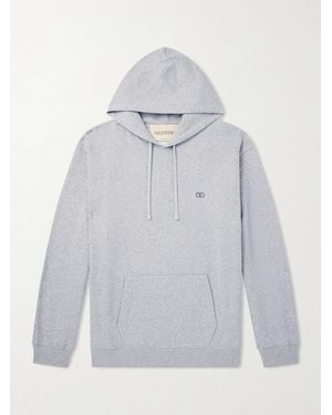 Valentino Garavani Vlogo Signature Cotton Hoodie - Grey