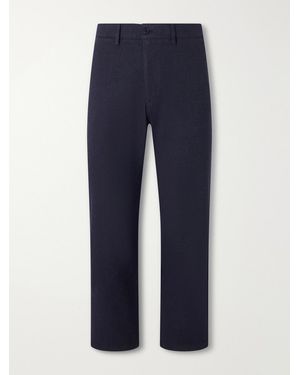 NN07 Aden 1067 Straight-Leg Recycled Grain De Poudre Trousers - Blue