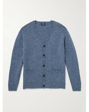 William Lockie Shetland Wool Cardigan - Blue