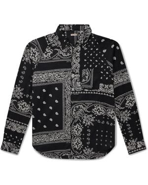 Kapital Bandana-Print Patchwork Cotton-Gauze Shirt - Black