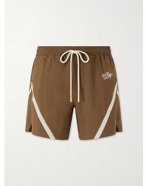 CHERRY LA Straight-Leg Logo-Print Woven Shorts - Natural