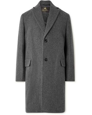 Loro Piana John Cashmere And Linen-Blend Coat - Gray