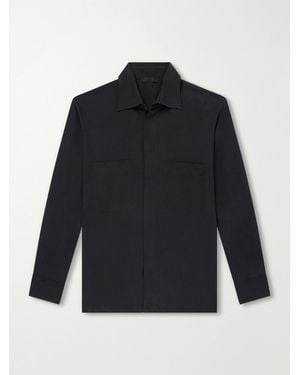 Saman Amel Silk Overshirt - Blue