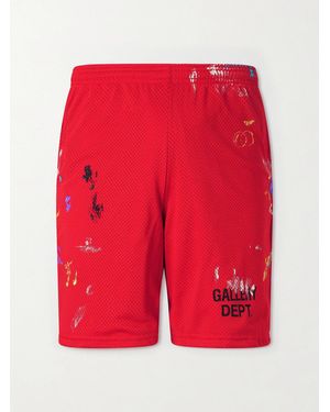 GALLERY DEPT. Studio Gym Straight-Leg Paint-Splattered Mesh Shorts