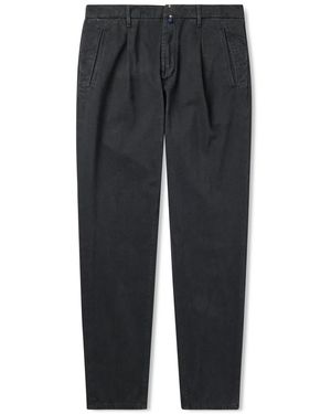 Incotex Division Straight-Leg Pleated Cotton And Cashmere-Blend Twill Pants - Black