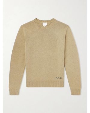 A.P.C. Edmond Logo-Intarsia Wool Jumper - Natural