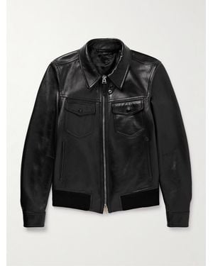 Tom Ford Leather Blouson Jacket - Black