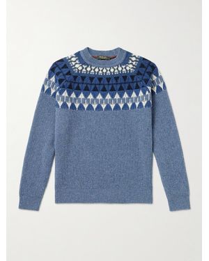 Loro Piana Fair Isle Cashmere Sweater - Blu
