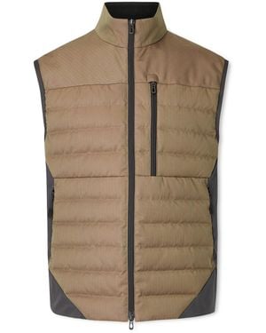 Sease Intrepid Shell-trimmed Quilted Herringbone Virgin Wool Down Gilet - Brown