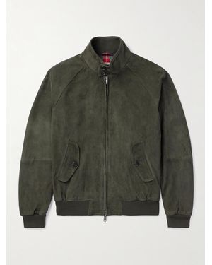 Baracuta G9 Suede Harrington Jacket - Green