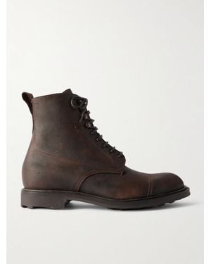 Edward Green Ambleside Waxed-Suede Boots - Black