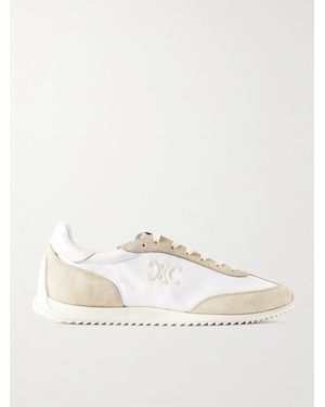 Celine Racer Logo-Embroidered Suede, Leather And Shell Sneakers - Neutro