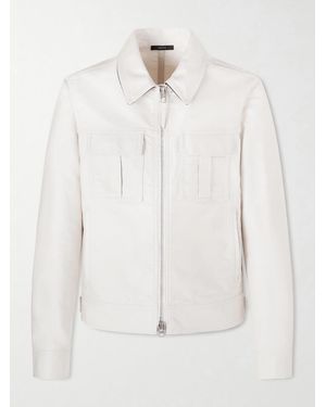 Tom Ford Slim-Fit Cotton-Satin Blouson Jacket - White