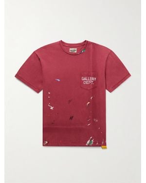 GALLERY DEPT. T-Shirt aus Baumwoll-Jersey mit Farbspritzern und Logoprint - Rot