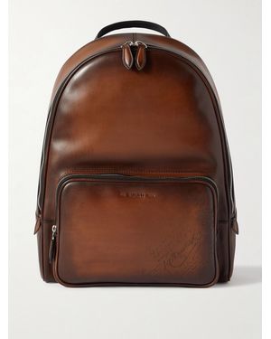 Berluti Time Off Scritto Venezia Leather Backpack - Brown