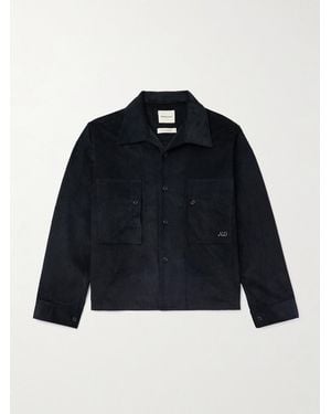Nicholas Daley Logo-Embroidered Cotton-Corduroy Overshirt - Blue