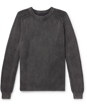 Noah Summer Shaker Ribbed Cotton Sweater - Gray