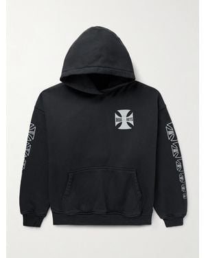 Rhude Logo-Print Cotton-Jersey Hoodie - Black