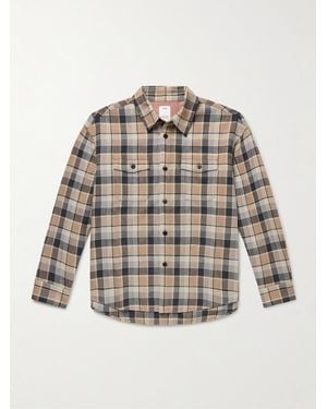Visvim Checked Wool And Linen-blend Shirt - Brown