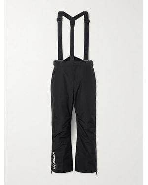 Moncler Straight-leg Logo-print Padded Ski Salopettes - Black
