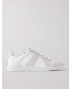Maison Margiela Replica Leather And Suede Sneakers - White