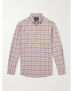 Portuguese Flannel Cedar Checked Cotton-Flannel Shirt - Pink