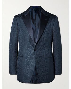 Ralph Lauren Silk Jacquard Suit Jacket - Blue