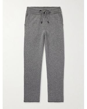 Canali Tapered Wool And Cashmere-blend Joggers - Grey