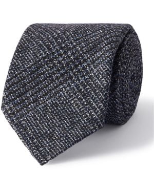 Brioni 8cm Prince Of Wales Checked Silk And Cashmere-blend Tie - Blue