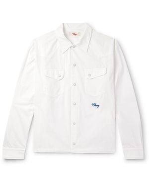 CHERRY LA Logo-embroidered Cotton-poplin Shirt - White