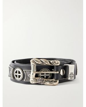 Enfants Riches Deprimes Effigy 4Cm Embellished Leather Blet - Black