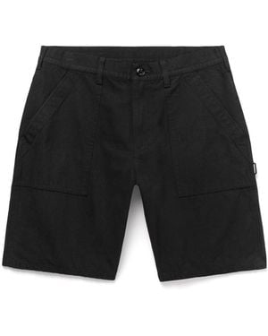 Neighborhood Baker Straight-Leg Cotton And Linen-Blend Shorts - Black