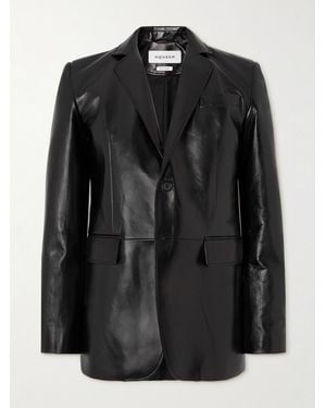McQueen Leather Blazer - Black