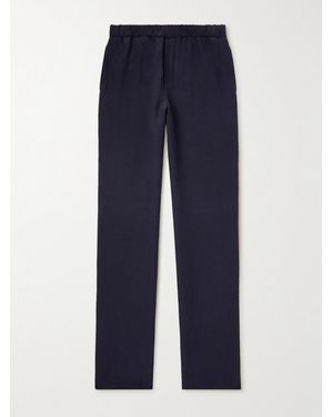 Loro Piana Maryln Straight-Leg Linen And Silk-Blend Trousers - Blue