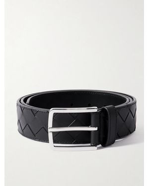 Bottega Veneta 3.5cm Intrecciato Leather Belt - Schwarz