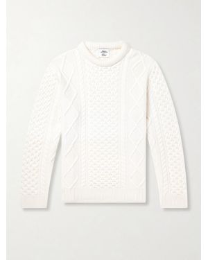 N.Peal Cashmere Hollywood Authentic L The Kid Cable-Knit Organic Cashmere Jumper - Natural