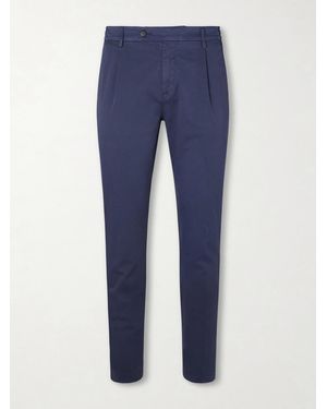 Eleventy Slim-fit Cotton-blend Twill Chinos - Blue