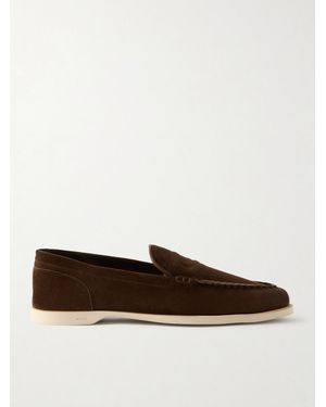 John Lobb Pace Suede Loafers - White