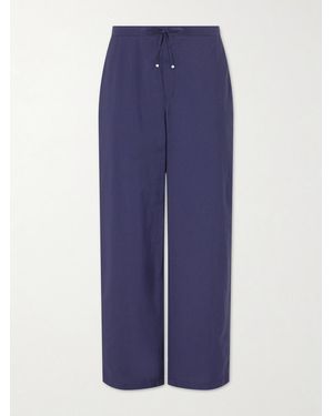 Loewe Paula's Ibiza Straight-Leg Cotton-Blend Drawstring Trousers - Blue