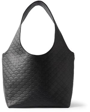 Celine Logo-Debossed Full-Grain Leather Tote Bag - Black