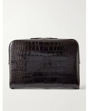 Tom Ford Croc-effect Leather Pouch - Black