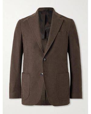 De Petrillo Posillipo Slim-fit Unstructured Cotton Suit Jacket - Brown