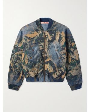 Acne Studios Padded Printed Recycled-denim Bomber Jacket - Blue
